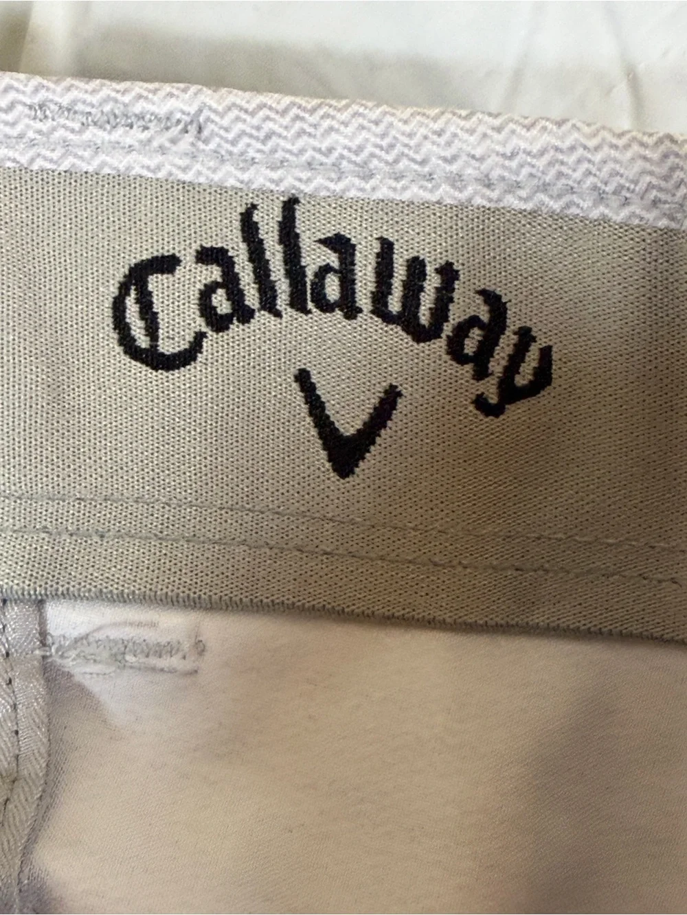Callaway‎ Men's Light Gray Micro-Stripe Flat Front Shorts